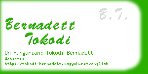 bernadett tokodi business card